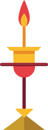 Vibrant diwali lamp illustration isolated on white background with red and yellow huesのイラスト素材