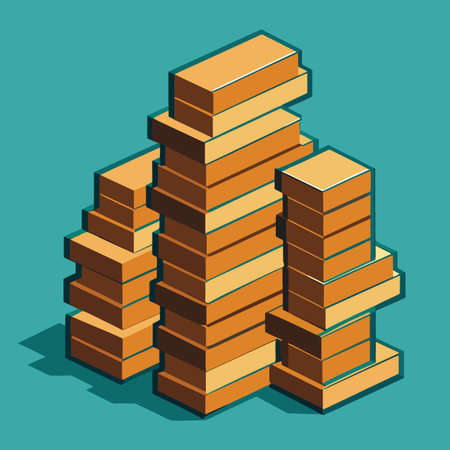 a close up illustration depicts a precarious stack of wooden blocks creating a tower like structure...