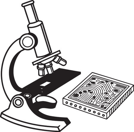 Microscope Circuit Board Analysis Science Vector