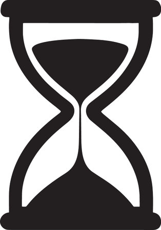 Classic Hourglass Sand Timer Silhouette Vector
