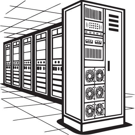 Server Room Data Center Rack Silhouette