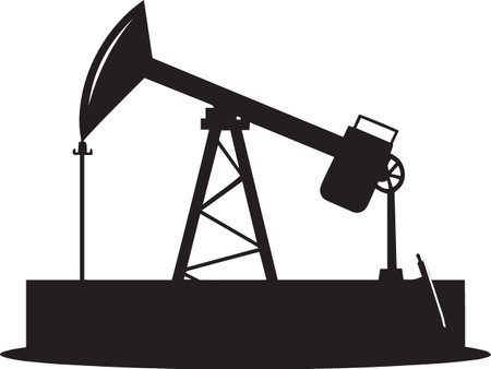 Oil Pump Jack Industrial Silhouetteのイラスト素材