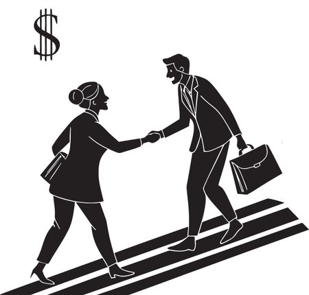 Business Handshake with Dollar Sign Silhouetteのイラスト素材