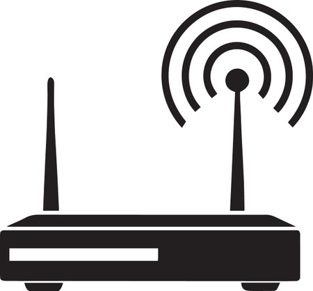 WiFi Router with Antenna Silhouette
