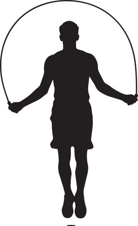Black silhouette vector of a person exercising with a hula hoop, perfect for fitness and fun activity designsのイラスト素材