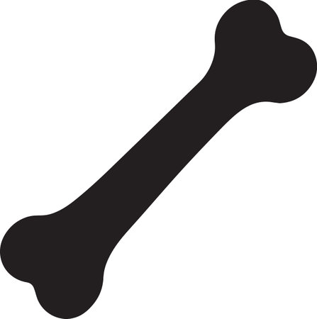 Black vector silhouette of two large bones crossed in an X formation