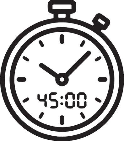 Stopwatch Timer Clock 45 Minutes Countdown Speed Iconのイラスト素材