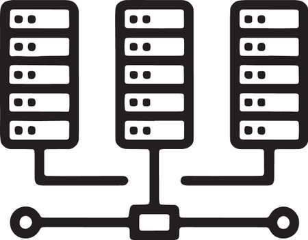 Server Rack Data Center Infrastructure Line Icon