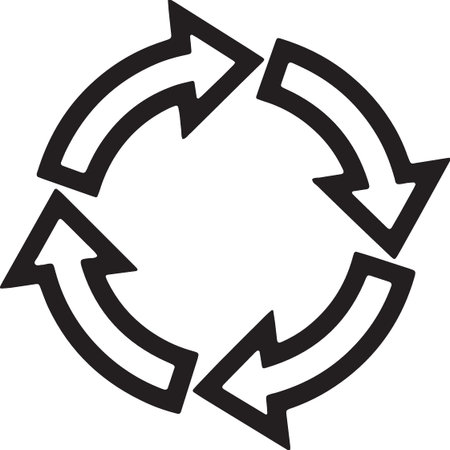 Four circular arrows forming a continuous loop for sustainable business cycles