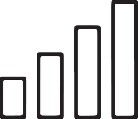 Vertical bar chart with rising columns representing business progress