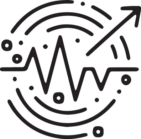 Targeted business impact with concentric circles and line graph