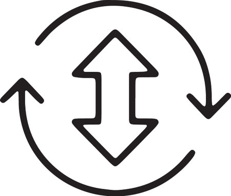Market volatility and trading balance with circular arrows