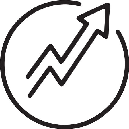 Rising arrow icon inside circle indicating positive movement