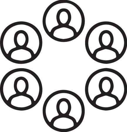 Group of people icons arranged in a circular network