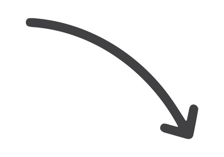 Downward curved arrow representing a decline or decreaseのイラスト素材