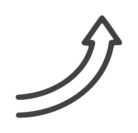 Large thick upward curved arrow representing massive business growth