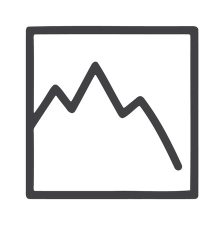Jagged mountain line graph inside a square box