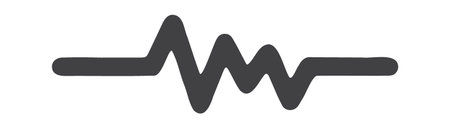 Thick pulse wave with horizontal side markers for audio or medical data