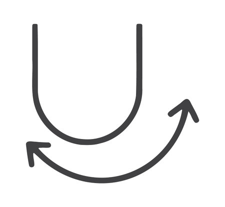 U shaped recovery chart with circular progress arrow