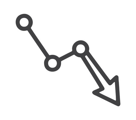Scatter plot graph showing a clear downward declining trend