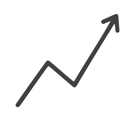 Simple upward zigzag line graph showing positive growth trend