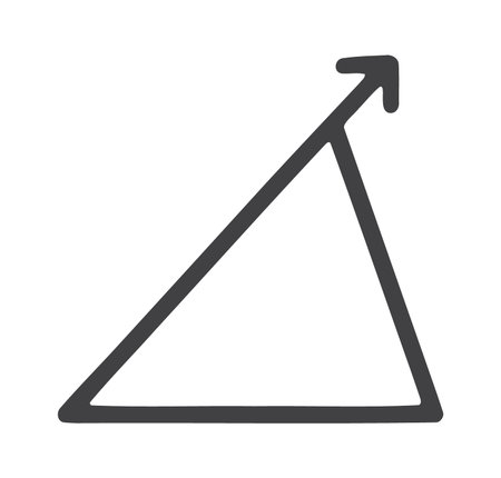 Right angle triangle with diagonal arrow indicating slope increase