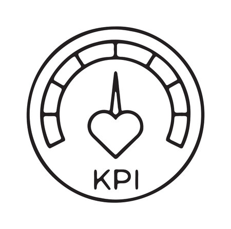 KPI gauge with heart icon for tracking health or social impact
