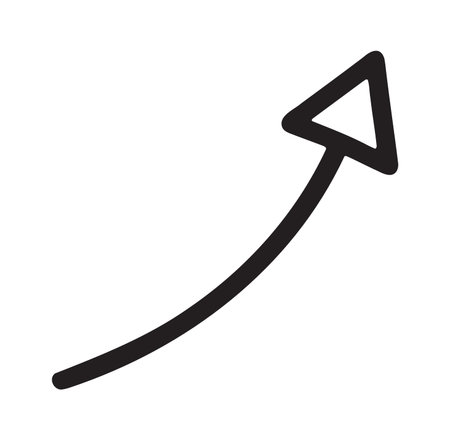 Smooth curved arrow pointing to business successのイラスト素材