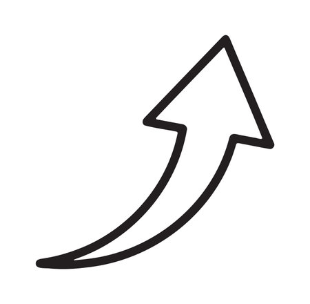 Sweeping curved arrow pointing up for dynamic progressのイラスト素材