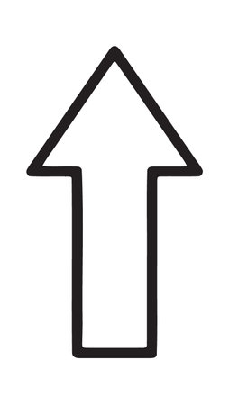 Bold block upward arrow for business direction and aim