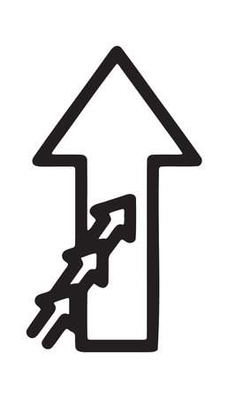 Small secondary arrows climbing a large main block arrow
