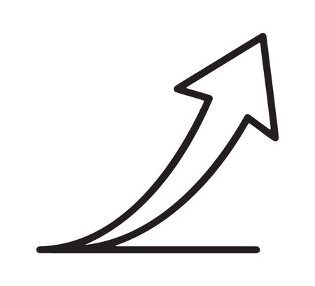 Smooth curved upward arrow icon for consistent business successのイラスト素材