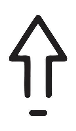 Bold outline upward arrow symbol for direction and increase