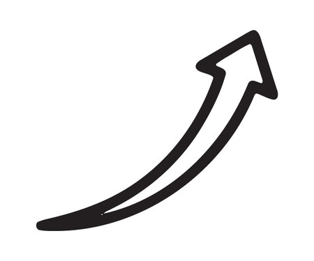 Long slender upward curve for long term growth trendsのイラスト素材