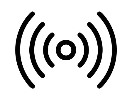 Wireless signal waves icon for wifi and connectivityのイラスト素材