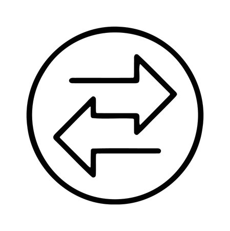 Two horizontal arrows pointing opposite ways in a circle for transactions