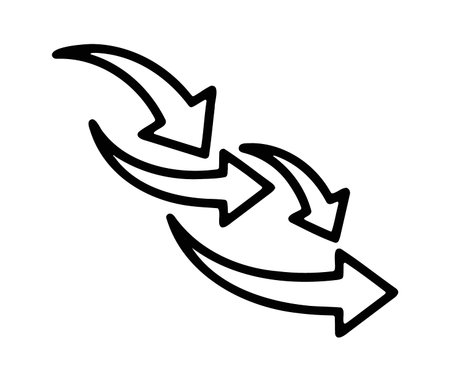 Dynamic information flow icon with curved arrows for data transferのイラスト素材