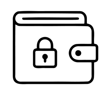 Secure wallet with a padlock for digital money protectionのイラスト素材