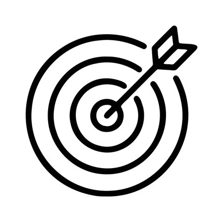 Business goal achievement with arrow hitting center of targetのイラスト素材