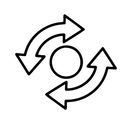 System refresh cycle with circular arrows for updates and loading