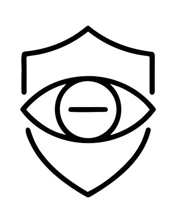 Eye privacy protection shield icon for data and identity securityのイラスト素材