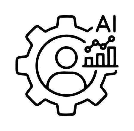 Human profile integrated with artificial intelligence gear and data analyticsのイラスト素材