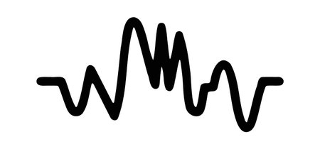 High frequency digital wave icon for signal and heartbeat audio