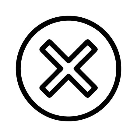 Circular X mark button for cancel and delete actionsのイラスト素材