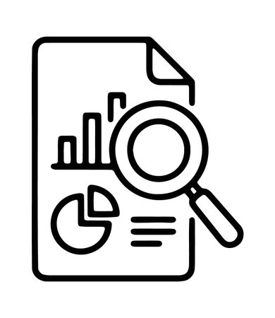 Business analysis report and document search iconのイラスト素材