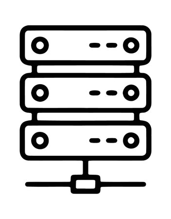 Desktop server unit icon for local network hostingのイラスト素材