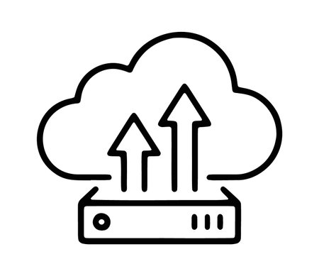 Cloud storage upload arrows from local server network