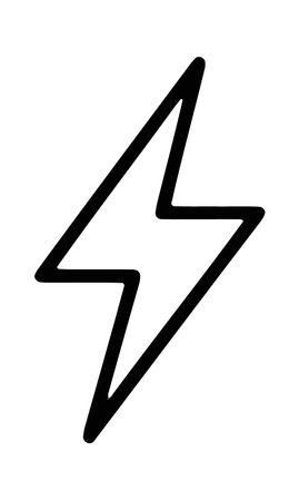 High voltage lightning bolt symbol for power and energy