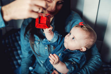 parents whith their babyの写真素材