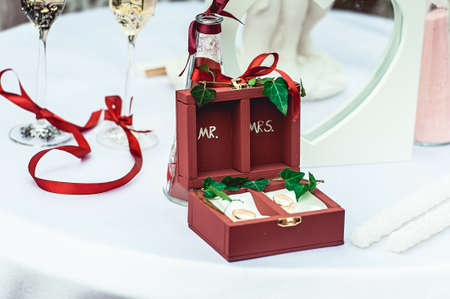 wedding rings in the box